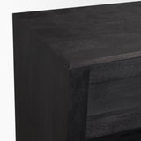 Suri Black Wood w/ Glass 4-Door Closed Sideboard by Mercana at Eve Furniture