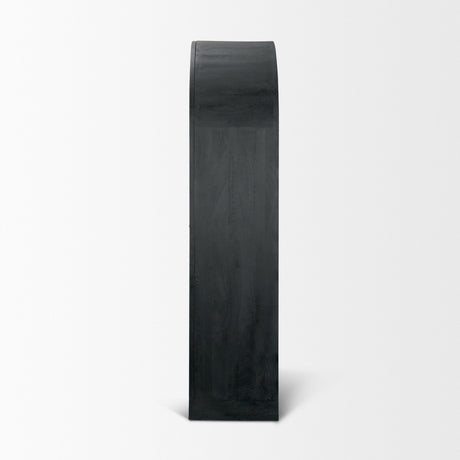 Suri Black Wood W/Glass Doors Arched Curio Cabinet by Mercana at Eve Furniture
