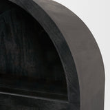 Suri Black Wood W/Glass Doors Arched Curio Cabinet by Mercana at Eve Furniture