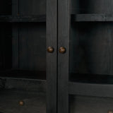 Suri Black Wood W/Glass Doors Arched Curio Cabinet by Mercana at Eve Furniture