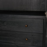 Suri Black Wood W/Glass Doors Arched Curio Cabinet by Mercana at Eve Furniture