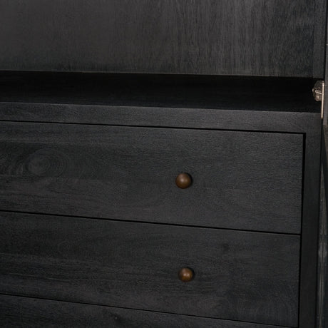Suri Black Wood W/Glass Doors Arched Curio Cabinet by Mercana at Eve Furniture