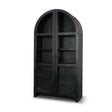Suri Black Wood W/Glass Doors Arched Curio Cabinet by Mercana at Eve Furniture