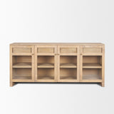 Suri Light Brown Wood w/ Glass Doors Sideboard by Mercana at Eve Furniture