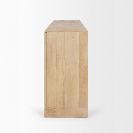 Suri Light Brown Wood w/ Glass Doors Sideboard by Mercana at Eve Furniture