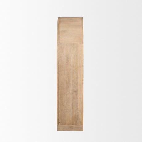 Suri Light Brown Wood W/Glass Doors Arched Curio Cabinet by Mercana at Eve Furniture
