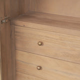 Suri Light Brown Wood W/Glass Doors Arched Curio Cabinet by Mercana at Eve Furniture