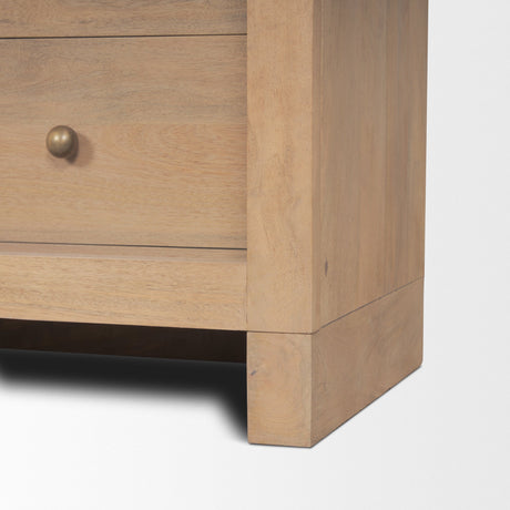 Suri Light Brown Wood W/Glass Doors Arched Curio Cabinet by Mercana at Eve Furniture