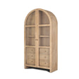 Suri Light Brown Wood W/Glass Doors Arched Curio Cabinet by Mercana at Eve Furniture