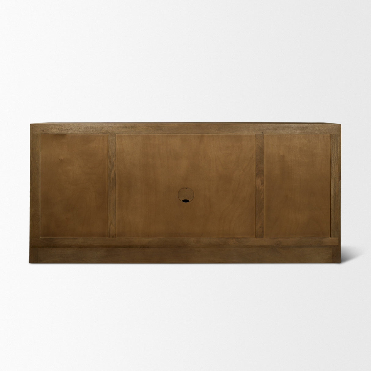 Suri Mid Brown Wood w/ Glass 4-Door Closed Sideboard by Mercana at Eve Furniture