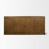 Suri Mid Brown Wood w/ Glass 4-Door Closed Sideboard by Mercana at Eve Furniture