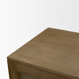 Suri Mid Brown Wood w/ Glass 4-Door Closed Sideboard by Mercana at Eve Furniture