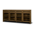 Suri Mid Brown Wood w/ Glass 4-Door Closed Sideboard by Mercana at Eve Furniture