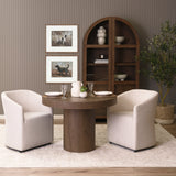 Suri Mid Brown Wood W/Glass Doors Arched Curio Cabinet by Mercana at Eve Furniture