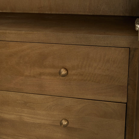 Suri Mid Brown Wood W/Glass Doors Arched Curio Cabinet by Mercana at Eve Furniture
