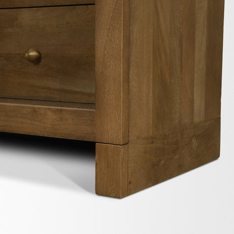 Suri Mid Brown Wood W/Glass Doors Arched Curio Cabinet by Mercana at Eve Furniture