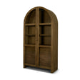 Suri Mid Brown Wood W/Glass Doors Arched Curio Cabinet by Mercana at Eve Furniture