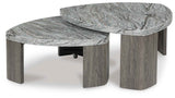 Surmour Gray/Brown Coffee Table and End Table by Ashley at Eve Furniture