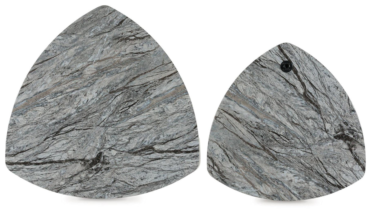 Surmour Gray/Brown Stacked Coffee Table by Ashley at Eve Furniture