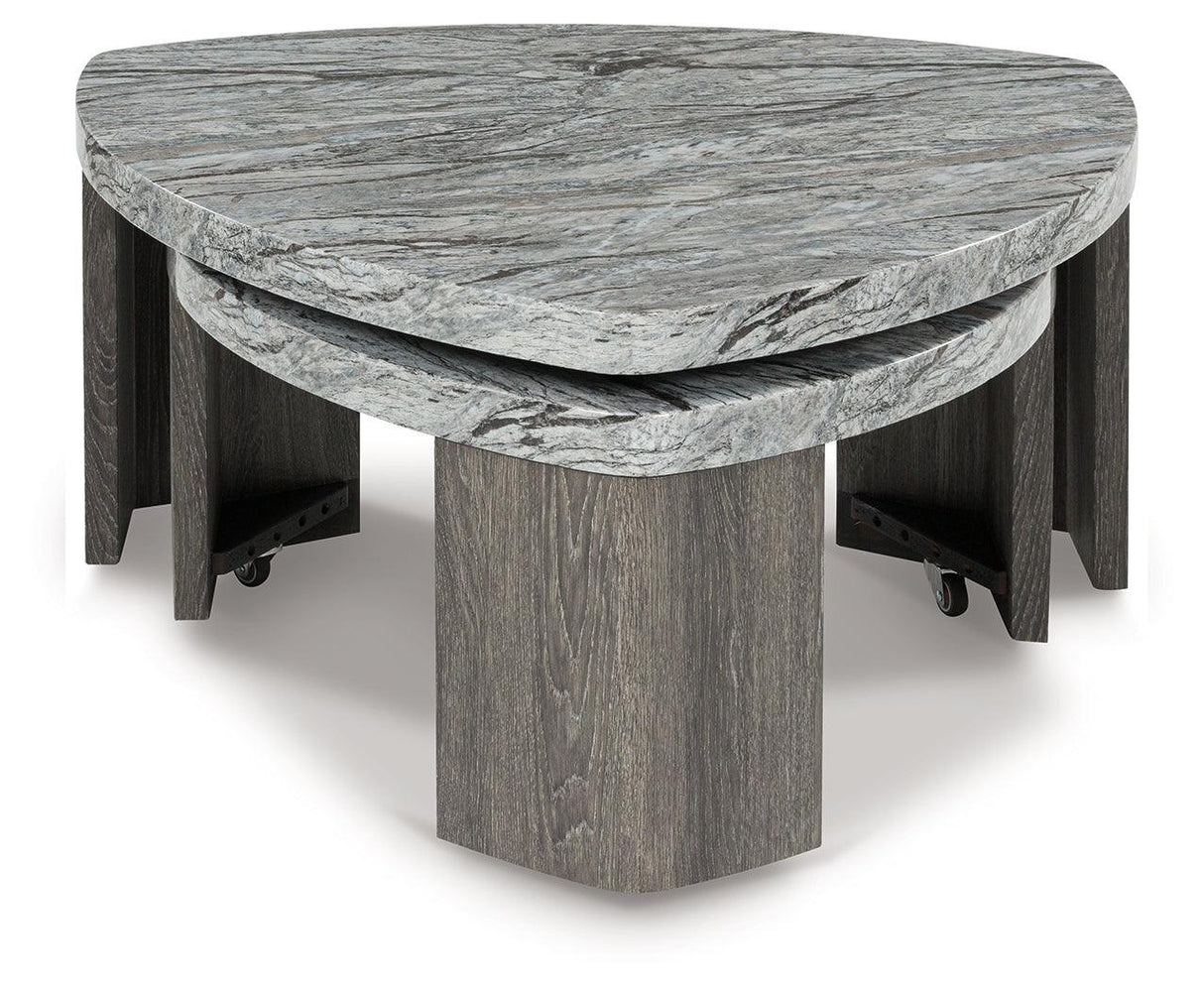 Surmour Gray/Brown Stacked Coffee Table by Ashley at Eve Furniture