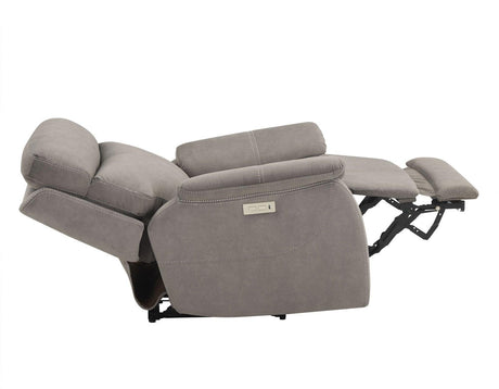 Surrey Taupe Vegan Leather Power Recliner by Steve Silver at Eve Furniture