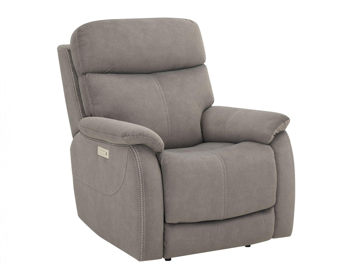 Surrey Taupe Vegan Leather Power Recliner by Steve Silver at Eve Furniture