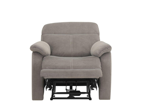 Surrey Taupe Vegan Leather Power Recliner by Steve Silver at Eve Furniture