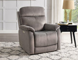 Surrey Taupe Vegan Leather Power Recliner by Steve Silver at Eve Furniture