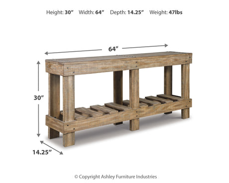 Susandeer Brown Sofa/Console Table by Ashley at Eve Furniture
