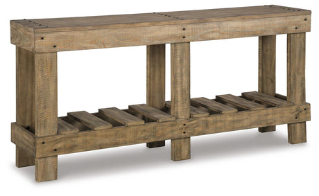 Susandeer Brown Sofa/Console Table by Ashley at Eve Furniture