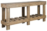 Susandeer Brown Sofa/Console Table by Ashley at Eve Furniture