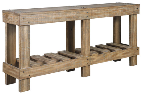 Susandeer Brown Sofa/Console Table by Ashley at Eve Furniture