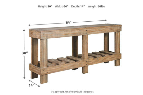 Susandeer Brown Sofa/Console Table by Ashley at Eve Furniture