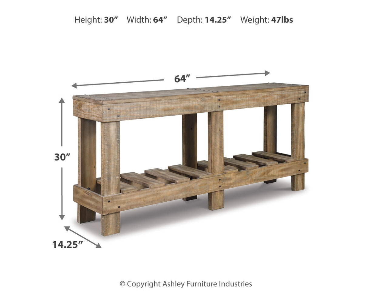 Susandeer Brown Sofa/Console Table by ASHLEY FURNITURE at Eve Furniture