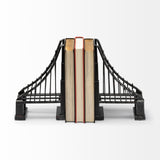 Suspension Set of 2 19L x 4W Brown Wrought Iron Suspension Bridge Bookends by Mercana at Eve Furniture
