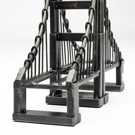 Suspension Set of 2 Brown Wrought Iron Suspension Bridge Bookends by Mercana at Eve Furniture