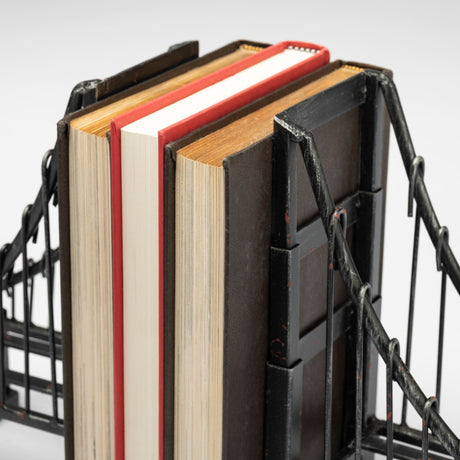 Suspension Set of 2 Brown Wrought Iron Suspension Bridge Bookends by Mercana at Eve Furniture