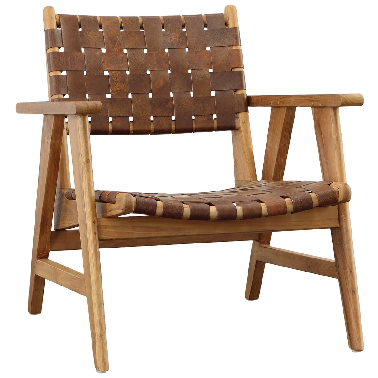 Sutri Leather Chair, Brown by Dovetail at Eve Furniture