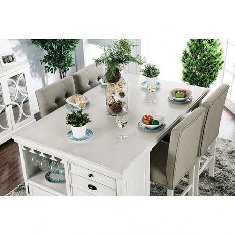 Sutton Antique White 5-Piece Dining Room Set by Furniture of America at Eve Furniture