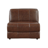 Sutton Brown 7-Piece Modular Power Reclining Sectional with Power Headrests and Charging Ports by Homelegance at Eve Furniture