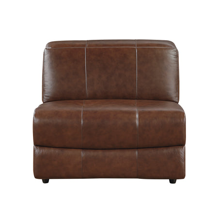Sutton Brown 7-Piece Modular Power Reclining Sectional with Power Headrests and Charging Ports by Homelegance at Eve Furniture
