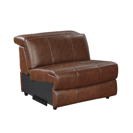 Sutton Brown 7-Piece Modular Power Reclining Sectional with Power Headrests and Charging Ports by Homelegance at Eve Furniture