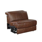 Sutton Brown 7-Piece Modular Power Reclining Sectional with Power Headrests and Charging Ports by Homelegance at Eve Furniture
