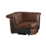 Sutton Brown 7-Piece Modular Power Reclining Sectional with Power Headrests and Charging Ports by Homelegance at Eve Furniture
