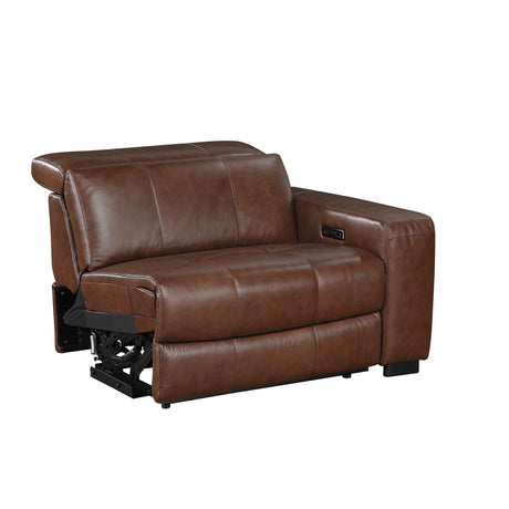 Sutton Brown 7-Piece Modular Power Reclining Sectional with Power Headrests and Charging Ports by Homelegance at Eve Furniture