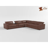 Sutton Brown 7-Piece Modular Power Reclining Sectional with Power Headrests and Charging Ports by Homelegance at Eve Furniture