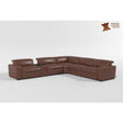 Sutton Brown 7-Piece Modular Power Reclining Sectional with Power Headrests and Charging Ports by Homelegance at Eve Furniture