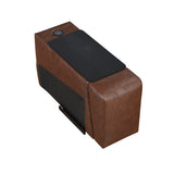 Sutton Brown Leather Power Double Reclining Loveseat with Center Console by Homelegance at Eve Furniture