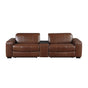 Sutton Brown Leather Power Double Reclining Loveseat with Center Console by Homelegance at Eve Furniture