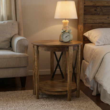 Sutton Brown/Black Creek End Table by Crestview at Eve Furniture